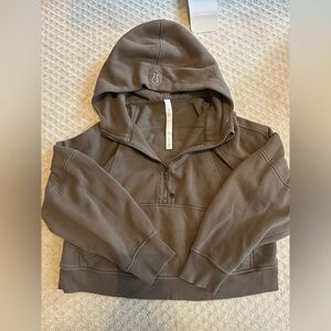lululemon athletica Scuba Oversized Half Zip Hoodie Olive Brown M/L Size